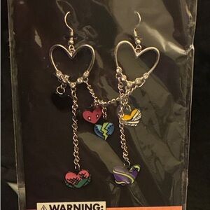 Monster High Heart Earrings with Colorful Charms